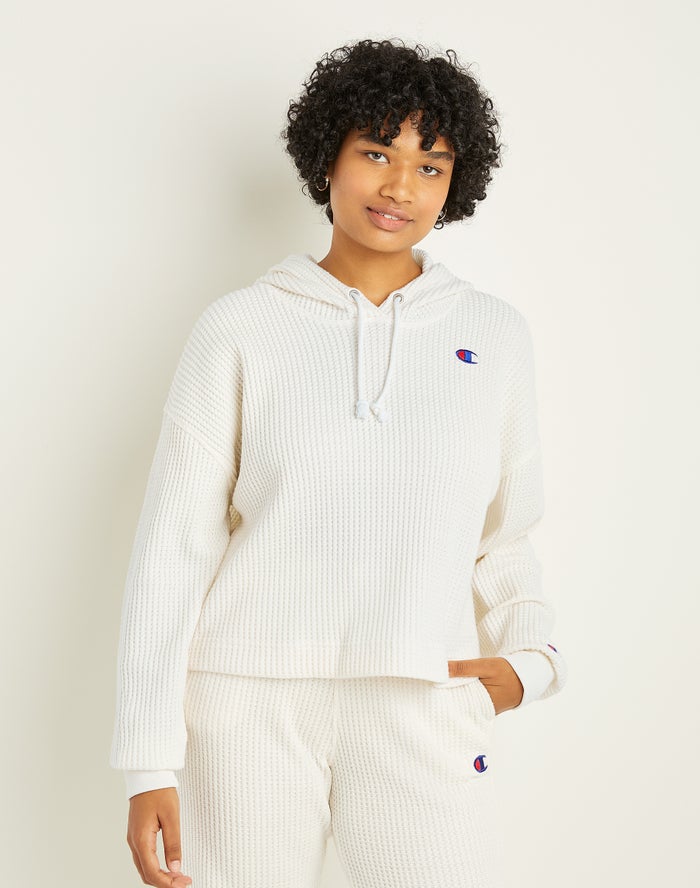 Champion Waffle Knit - Naisten Valkoinen Huppari - Suomi 5437192-DK